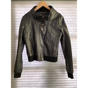 Members Only X Urban Outfitters Black Faux Leather Jacket